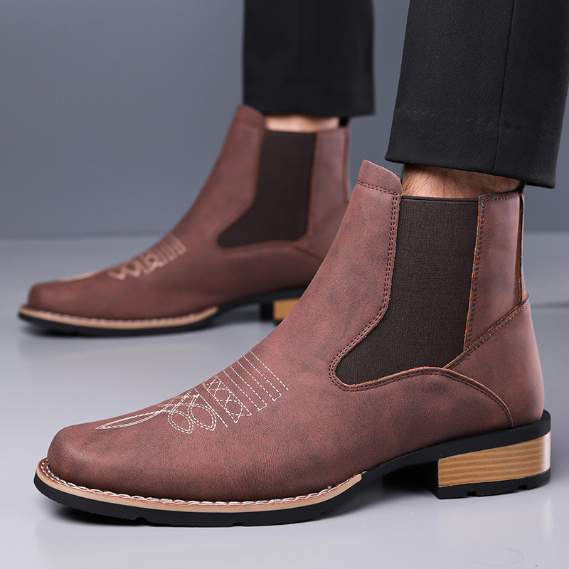 Sepatu Chelsea Pria Berkualita - Embroidery On Leather ulasan dan harga