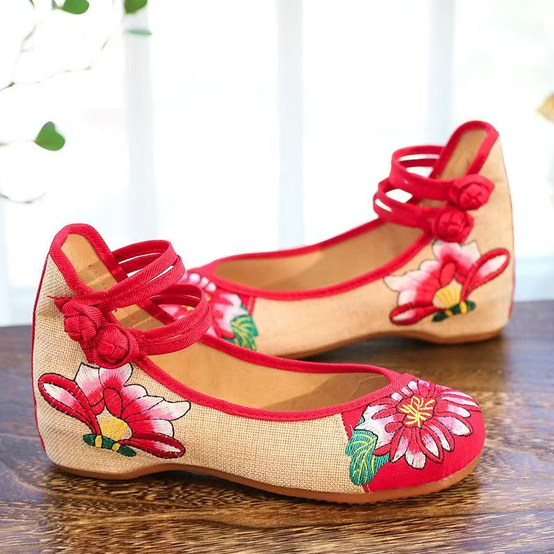 Sepatu Kain Bordir Wedges Wani - Embroidery Cloth ulasan dan harga