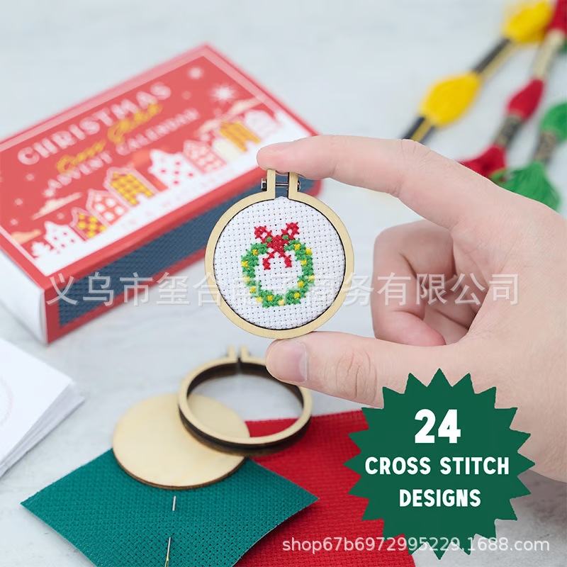 Kit Kalender Advent Natal DIY  - Embroidery Xmas Kits ulasan dan harga