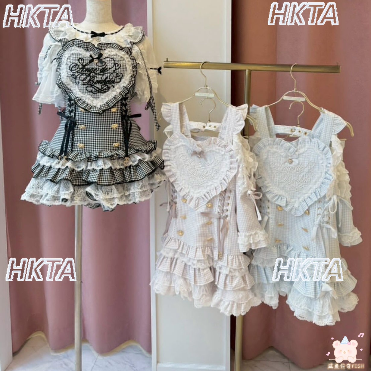 Setelan Rok Pendek Lolita Wani - Embroidery Love ulasan dan harga